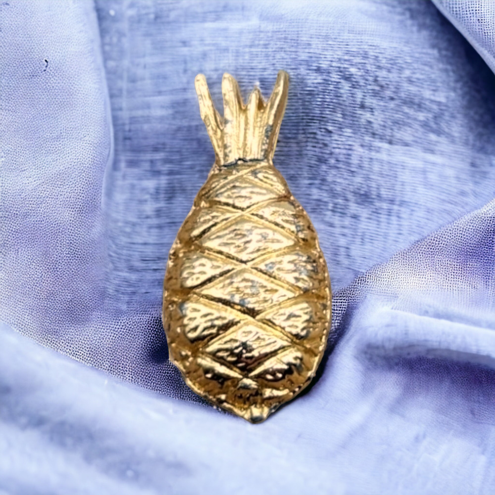 Gold Tone Pineapple Vintage Hat Lapel Pin Tie Tack